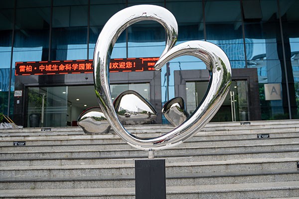 Polished Stainless Steel Heart Sculpture for Outdoor and Indoor Decoration